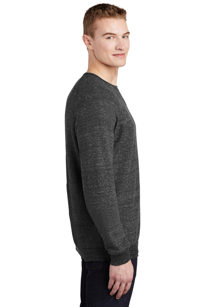 Black Ink Jerzees Snow Heather French Terry Raglan Crew 91M