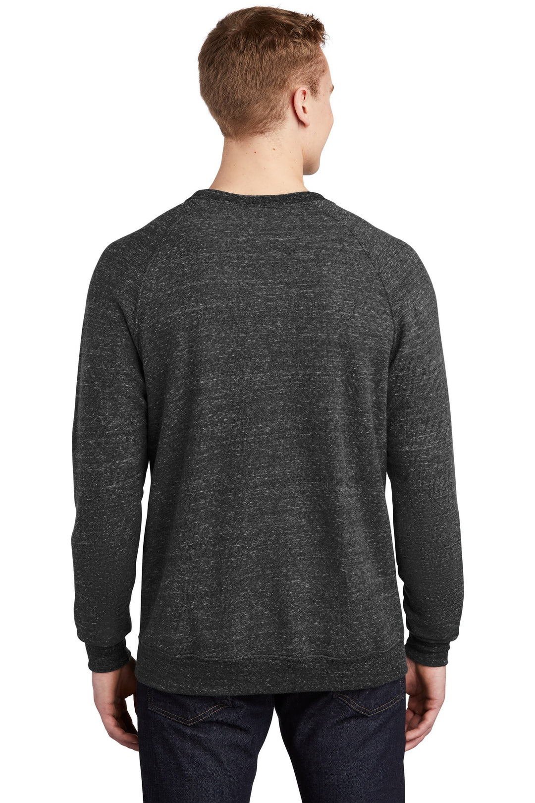 Black Ink Jerzees Snow Heather French Terry Raglan Crew 91M