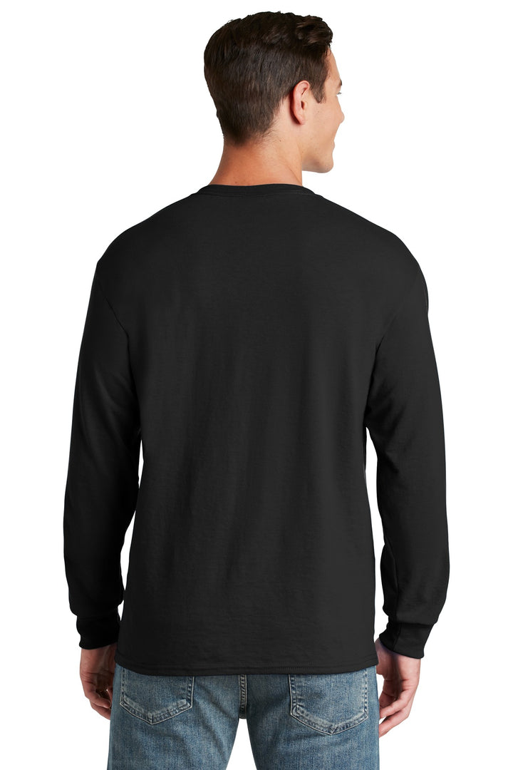 Black Jerzees - Dri-Power 50/50 Cotton/Poly Long Sleeve T-Shirt. 29LS