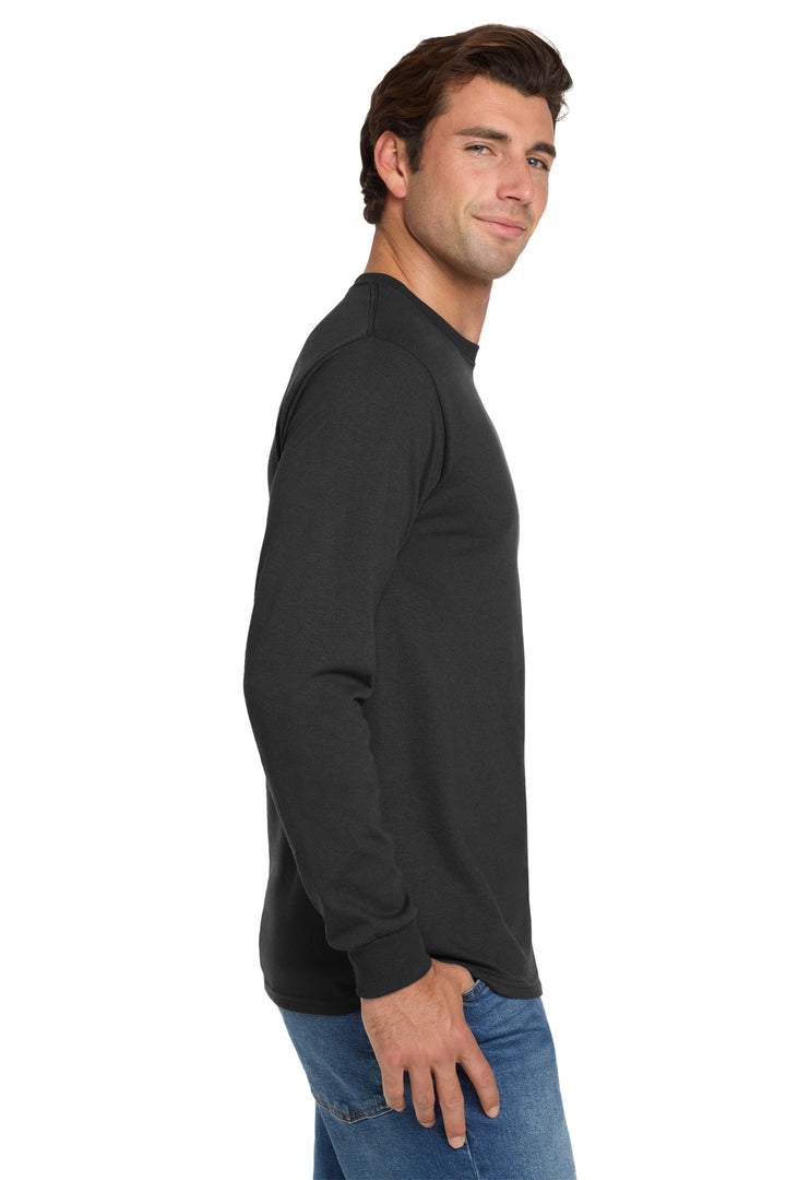 Black Jerzees - Dri-Power 50/50 Cotton/Poly Long Sleeve T-Shirt. 29LS