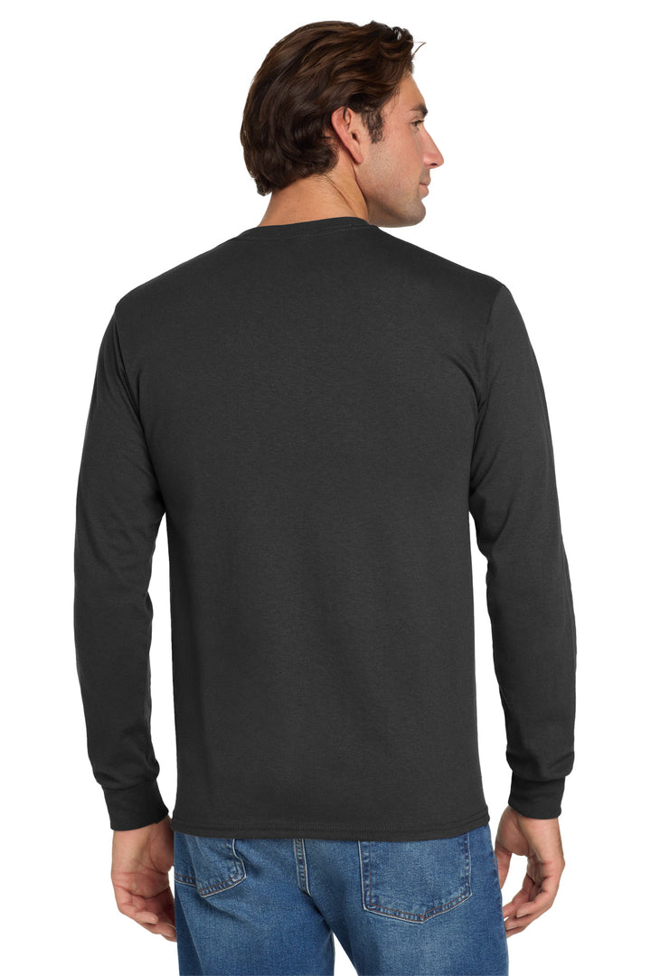 Black Jerzees - Dri-Power 50/50 Cotton/Poly Long Sleeve T-Shirt. 29LS
