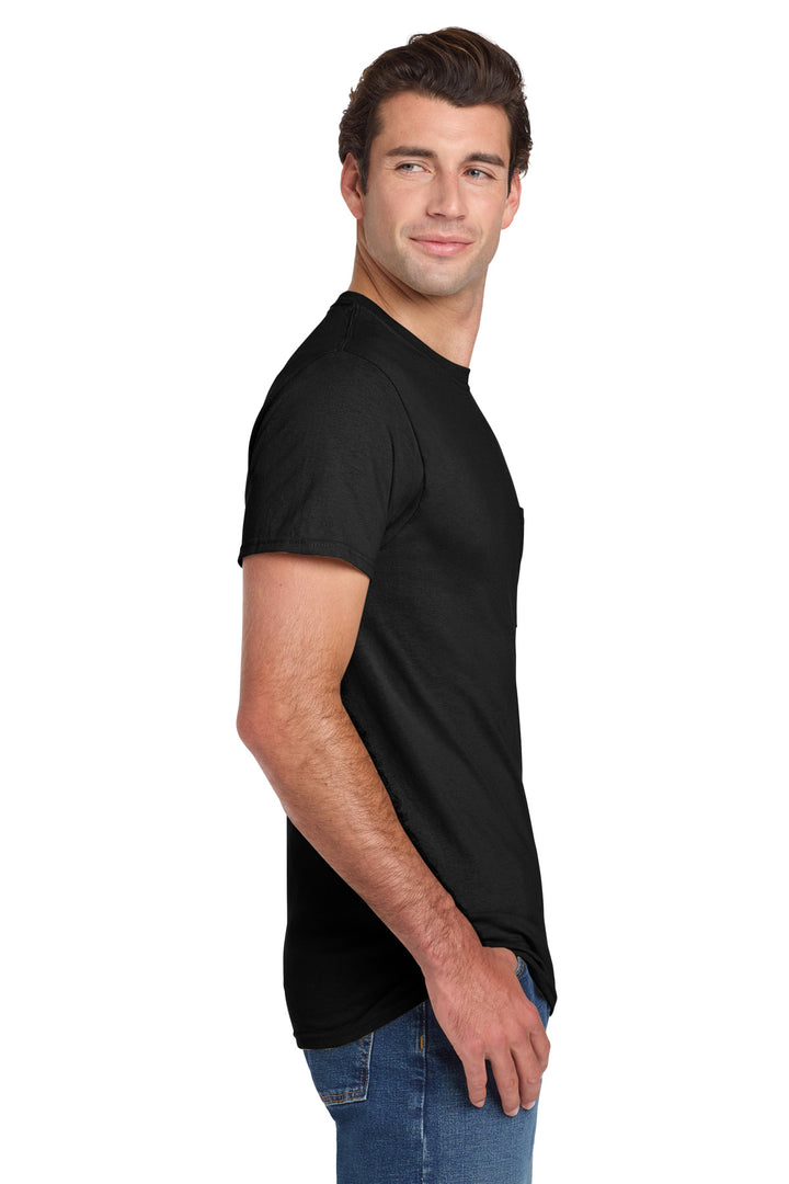 Black Jerzees - Dri-Power 50/50 Cotton/Poly Pocket T-Shirt. 29MP