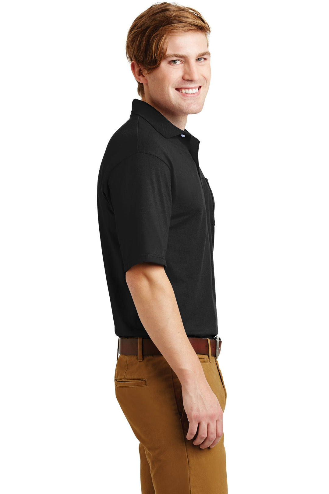 Black Jerzees Dri-Power Pocket Sport Shirt. 436MP