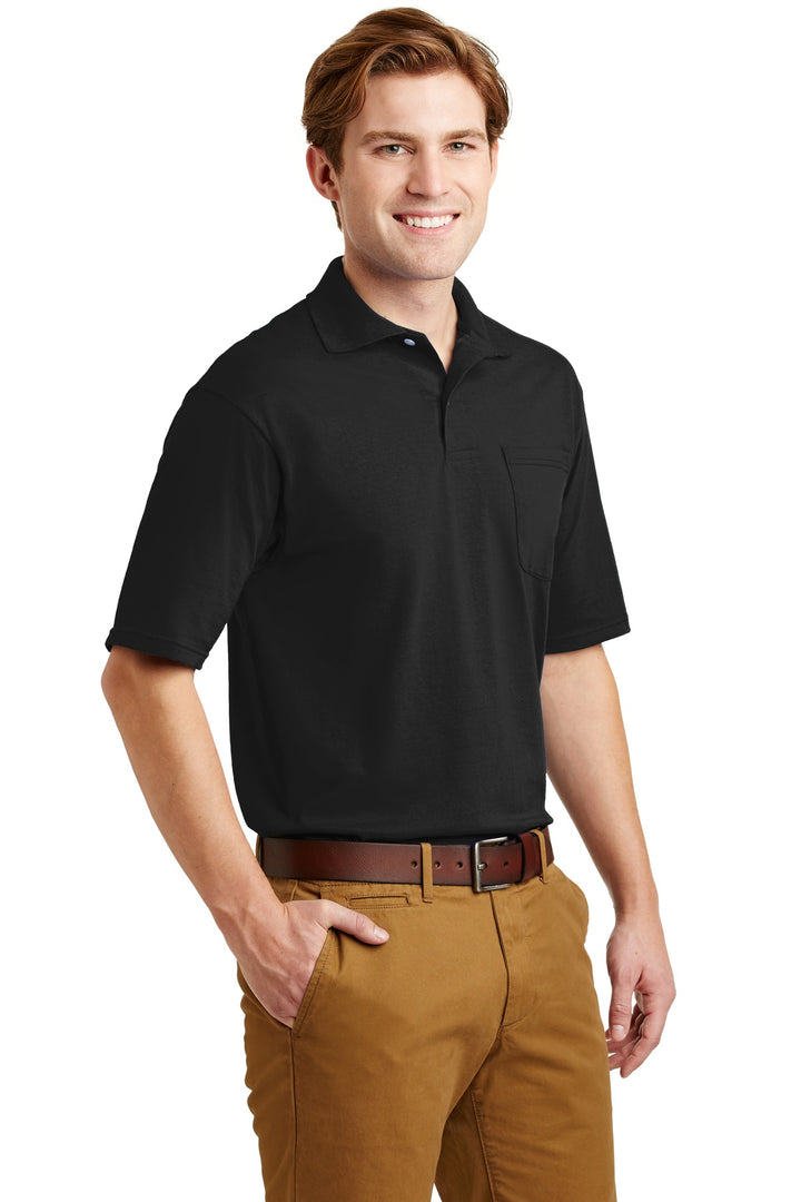 Black Jerzees Dri-Power Pocket Sport Shirt. 436MP