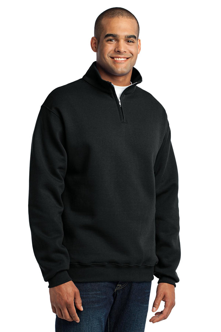 Black Jerzees - NuBlend 1/4-Zip Cadet Collar Sweatshirt. 995M