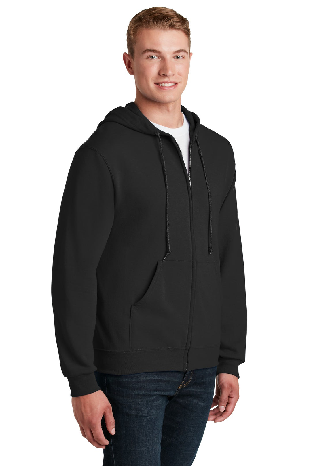 Black Jerzees - NuBlend Full-Zip Hooded Sweatshirt. 993M