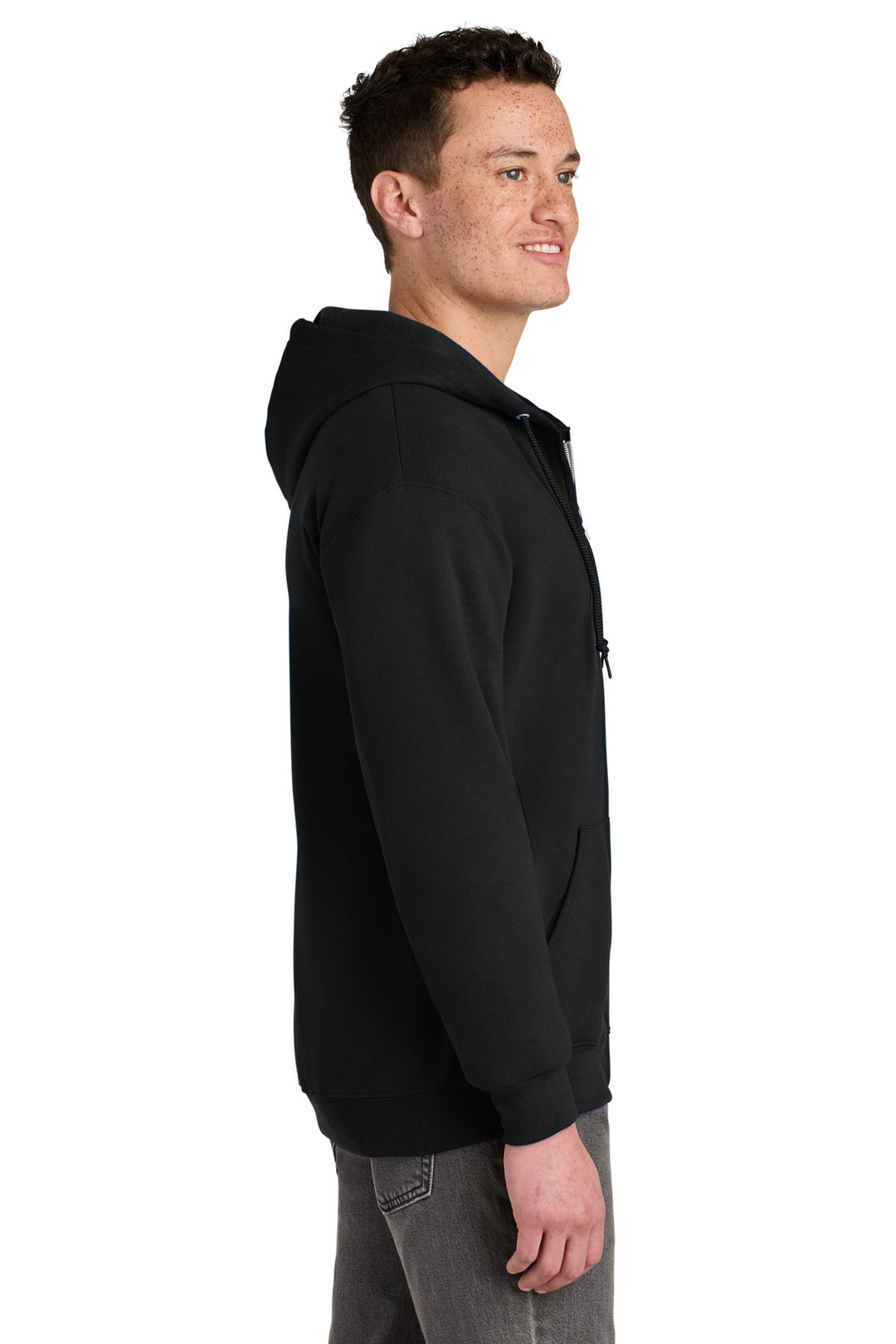 Black Jerzees - NuBlend Full-Zip Hooded Sweatshirt. 993M