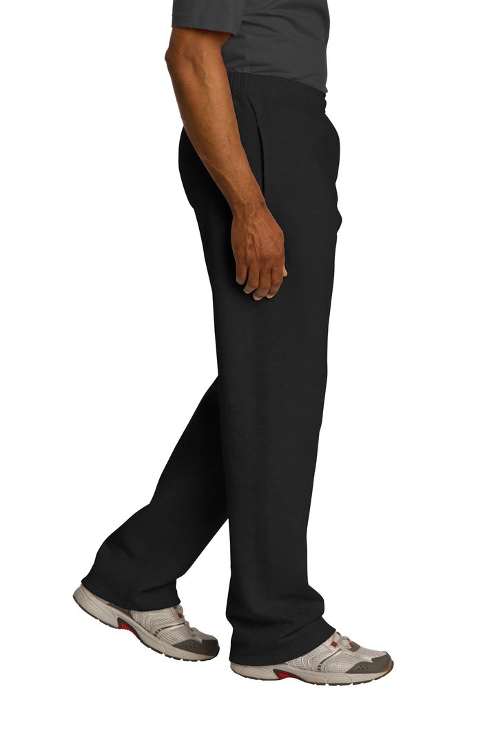Black Jerzees NuBlend Open Bottom Pant with Pockets. 974MP