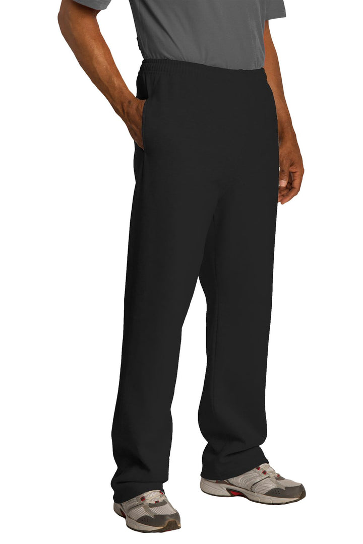 Black Jerzees NuBlend Open Bottom Pant with Pockets. 974MP