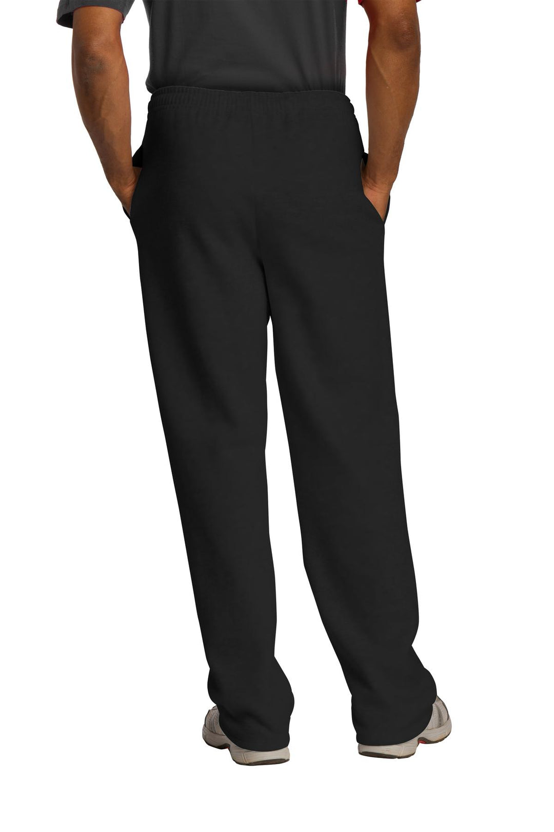 Black Jerzees NuBlend Open Bottom Pant with Pockets. 974MP