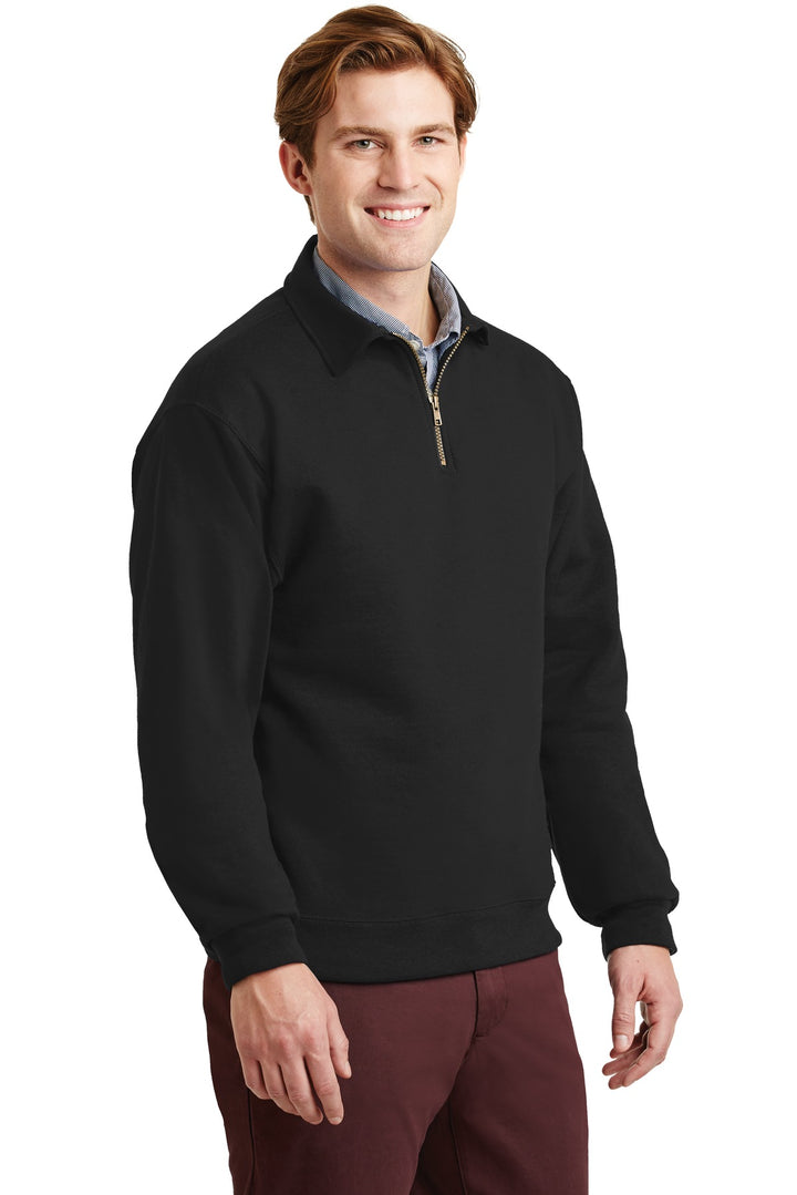 Black Jerzees Super Sweats NuBlend - 1/4-Zip Sweatshirt with Cadet Collar. 4528M