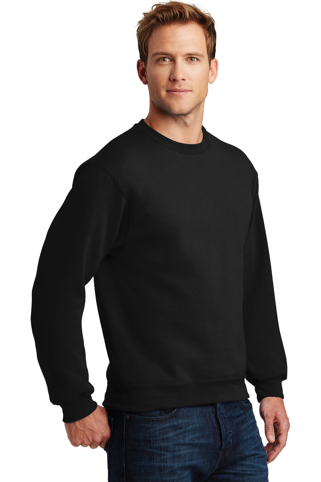 Black Jerzees Super Sweats NuBlend - Crewneck Sweatshirt. 4662M