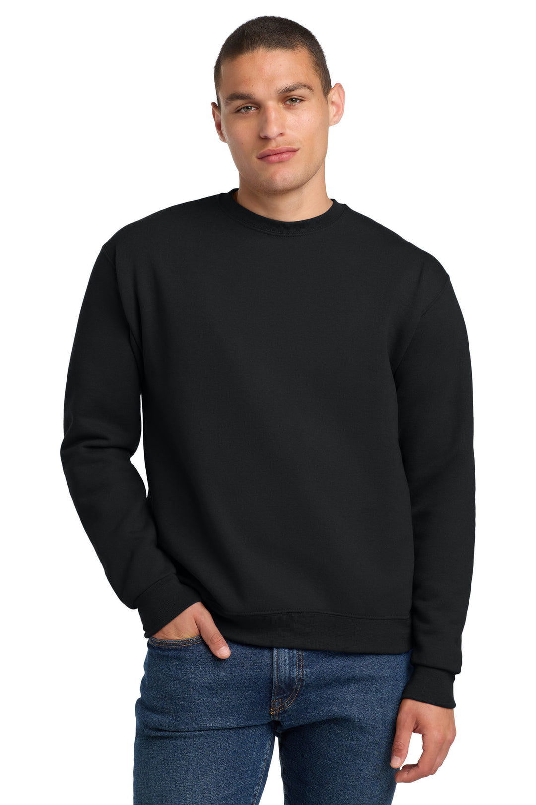 Black Jerzees Super Sweats NuBlend - Crewneck Sweatshirt. 4662M
