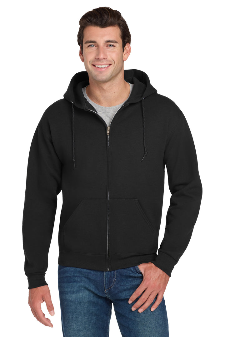 Black Jerzees Super Sweats NuBlend - Full-Zip Hooded Sweatshirt. 4999M