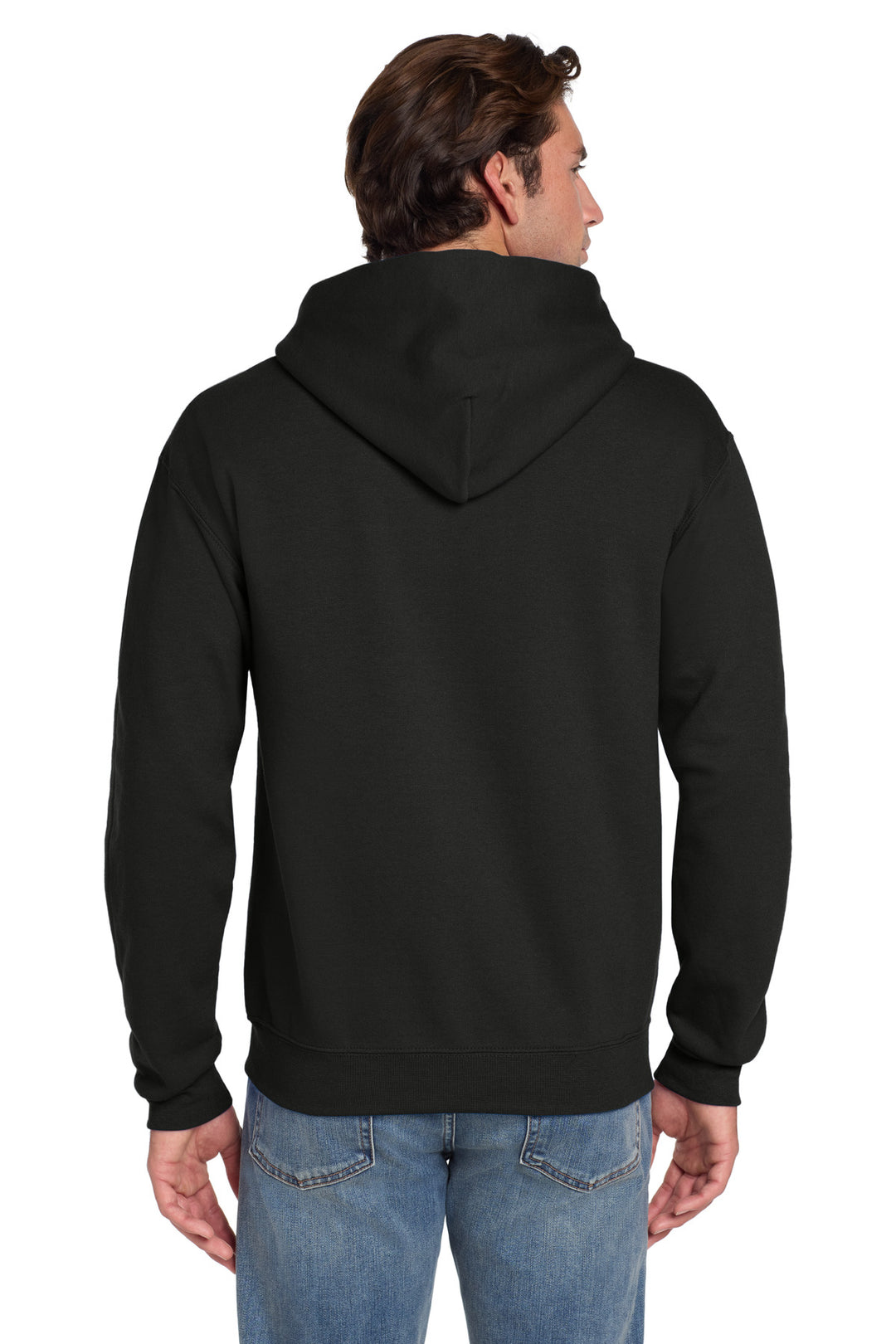 Black Jerzees Super Sweats NuBlend - Pullover Hooded Sweatshirt. 4997M