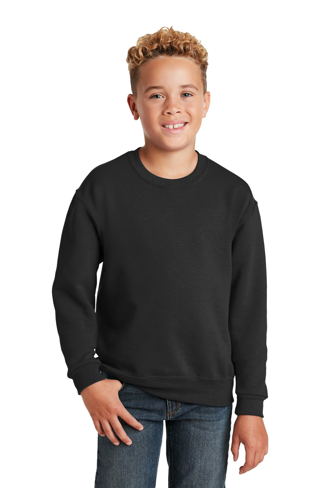 Black Jerzees - Youth NuBlend Crewneck Sweatshirt. 562B
