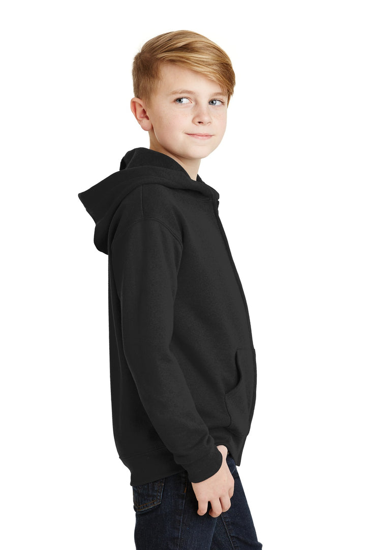 Black Jerzees - Youth NuBlend Full-Zip Hooded Sweatshirt. 993B