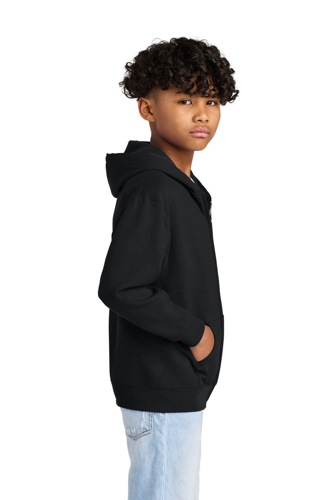 Black Jerzees - Youth NuBlend Full-Zip Hooded Sweatshirt. 993B