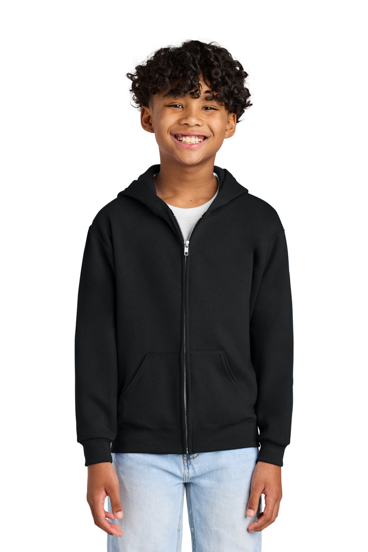 Black Jerzees - Youth NuBlend Full-Zip Hooded Sweatshirt. 993B