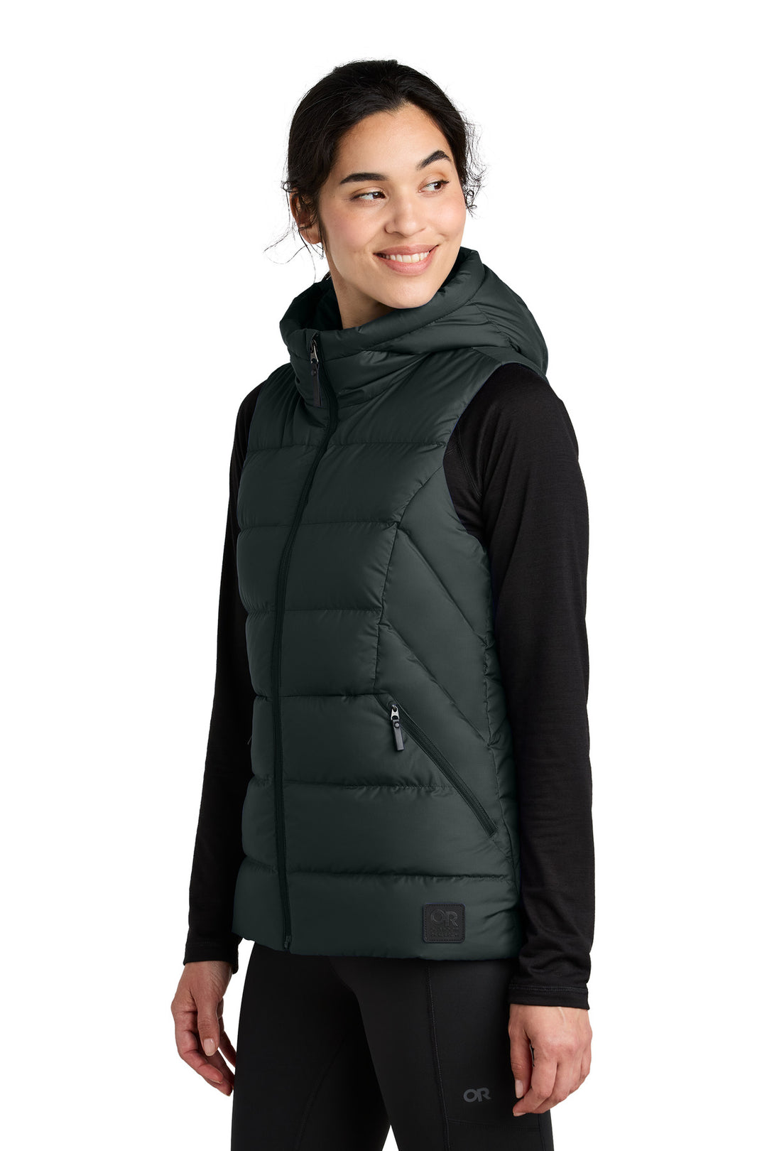 Black LIMITED EDITION Outdoor Research Women's Coldsnap Hooded Down Vest OR322218