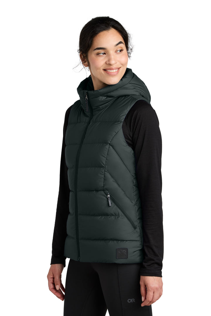 Black LIMITED EDITION Outdoor Research Women's Coldsnap Hooded Down Vest OR322218
