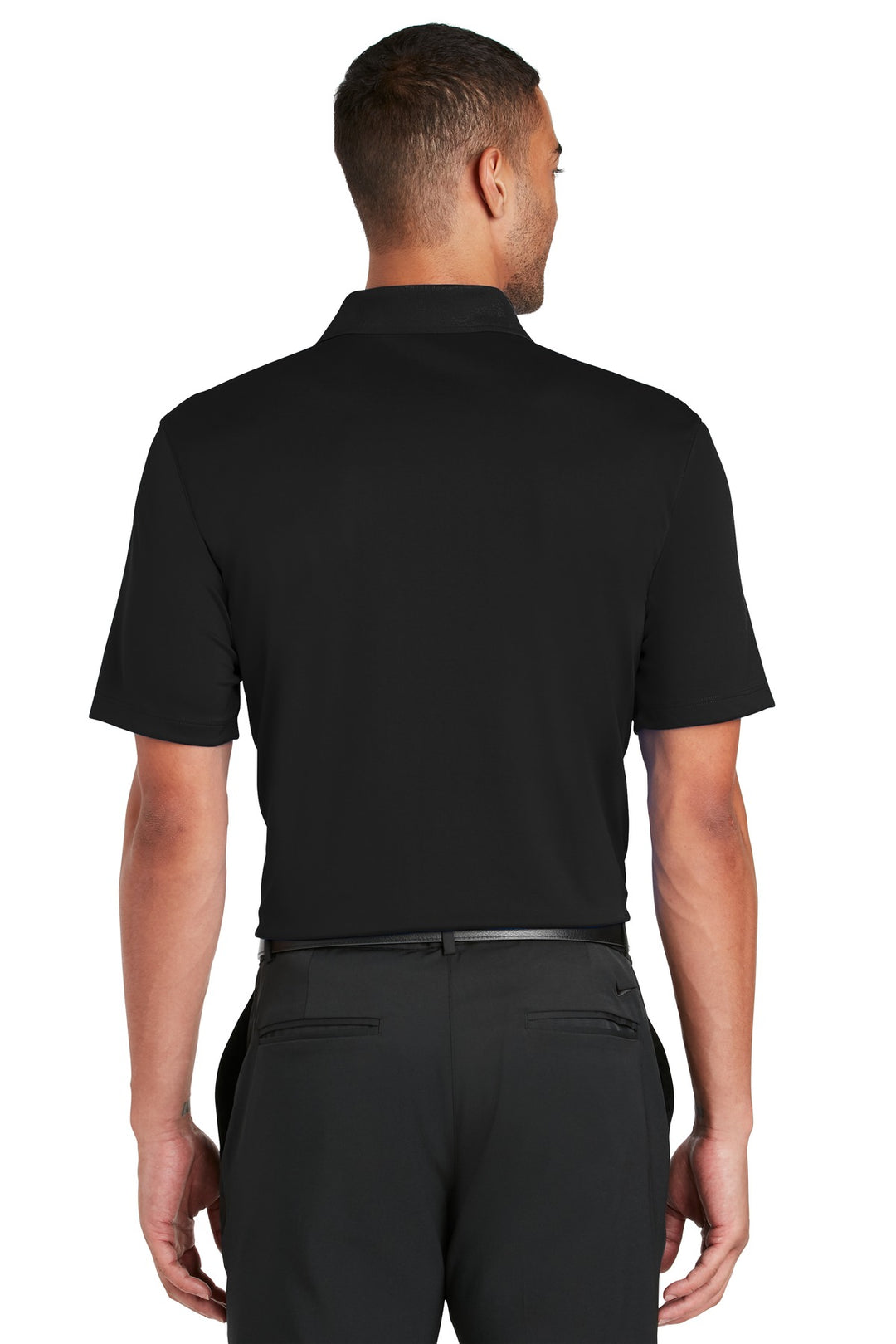 Black Nike Dri-FIT Classic Fit Players Polo with Flat Knit Collar. 838956