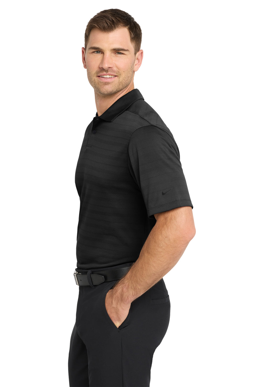Black Nike Dri-FIT Vapor Jacquard Polo NKDC2115