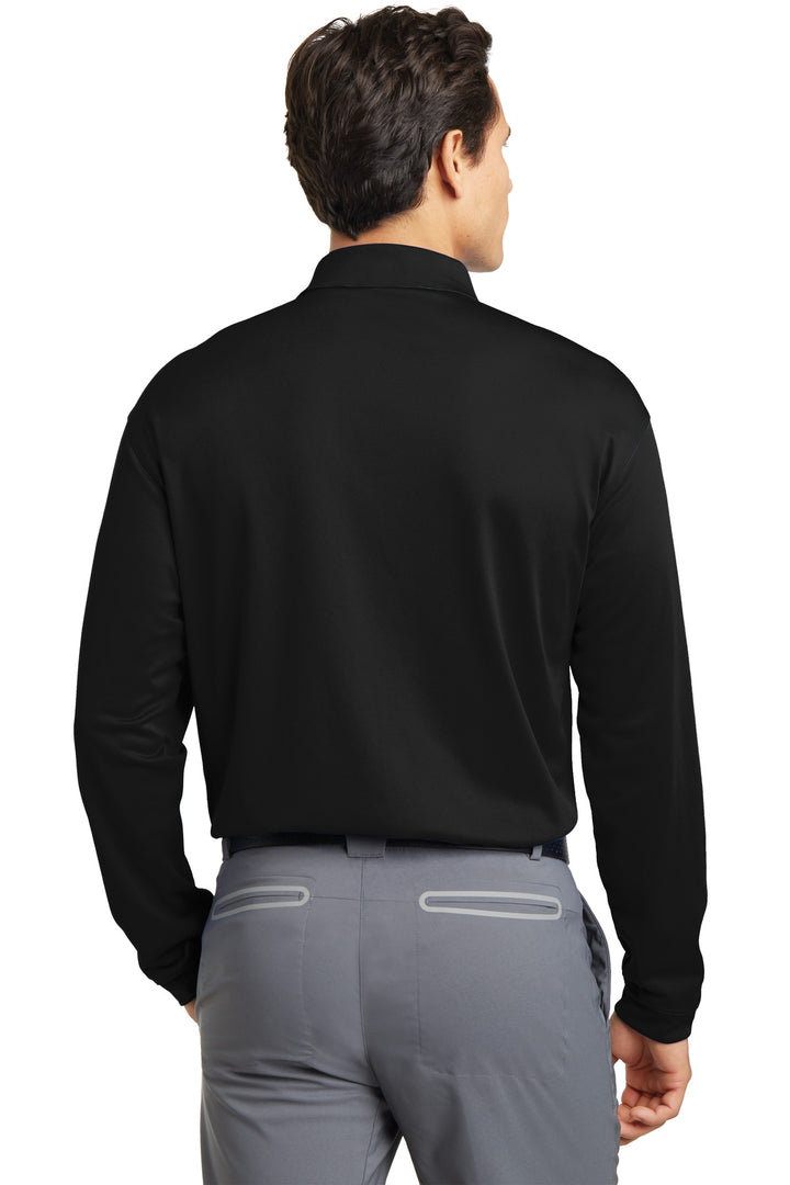 Black Nike Tall Long Sleeve Dri-FIT Stretch Tech Polo. 604940
