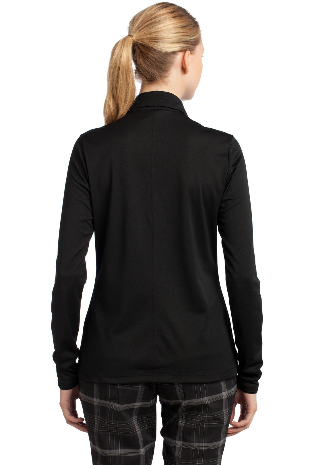 Black Nike Women's Long Sleeve Dri-FIT Stretch Tech Polo. 545322