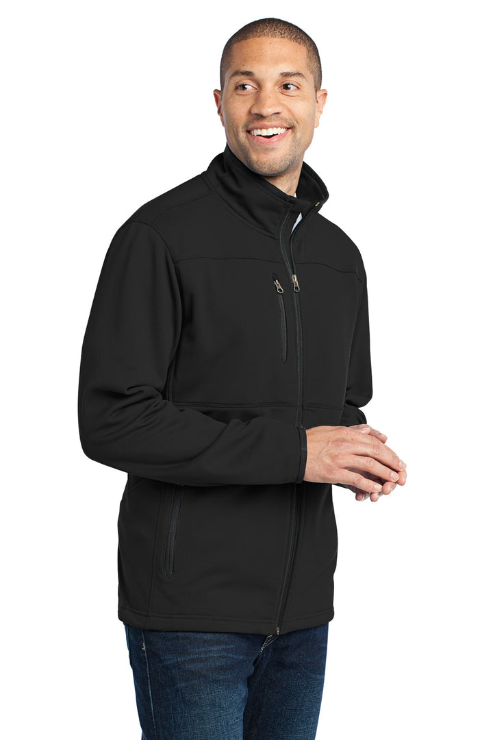 Black Port Authority Pique Fleece Jacket. F222