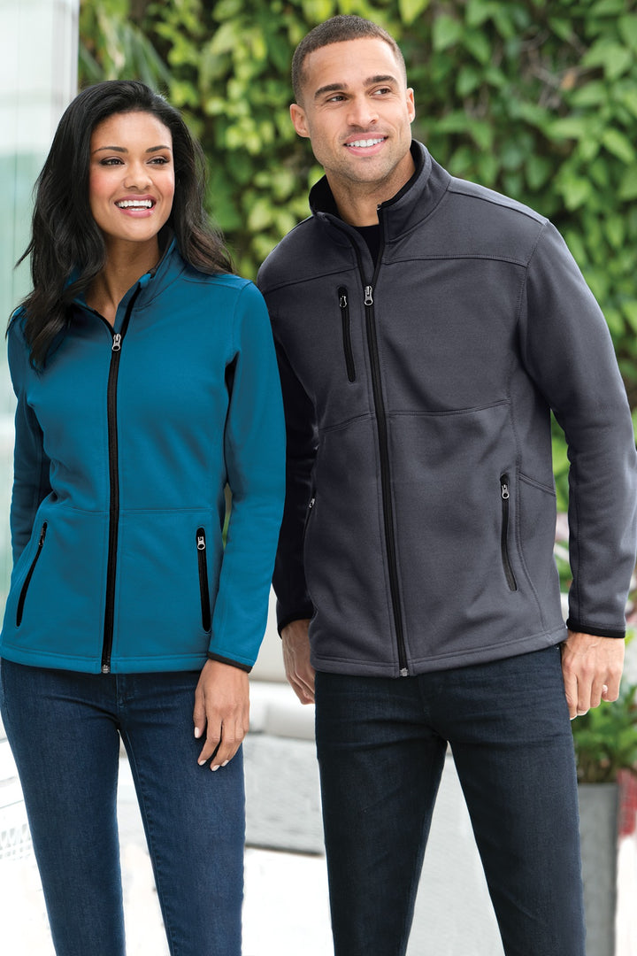 Black Port Authority Pique Fleece Jacket. F222