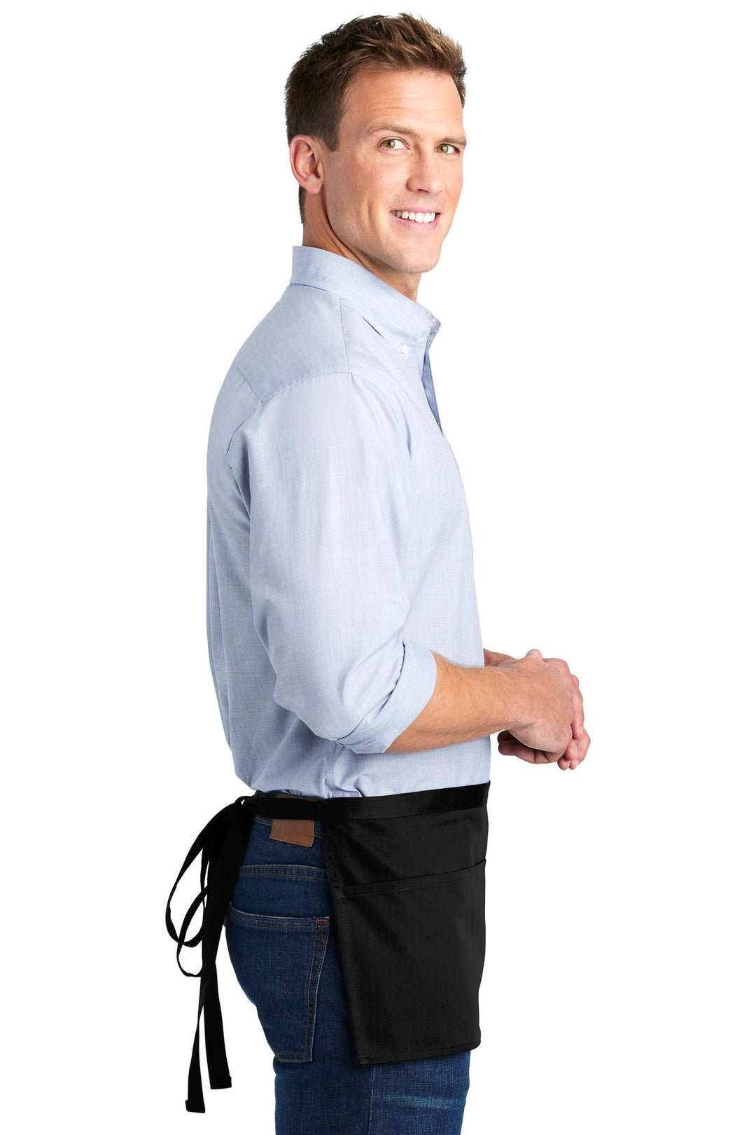 Black Port Authority Three-Pocket Waist Apron. A602