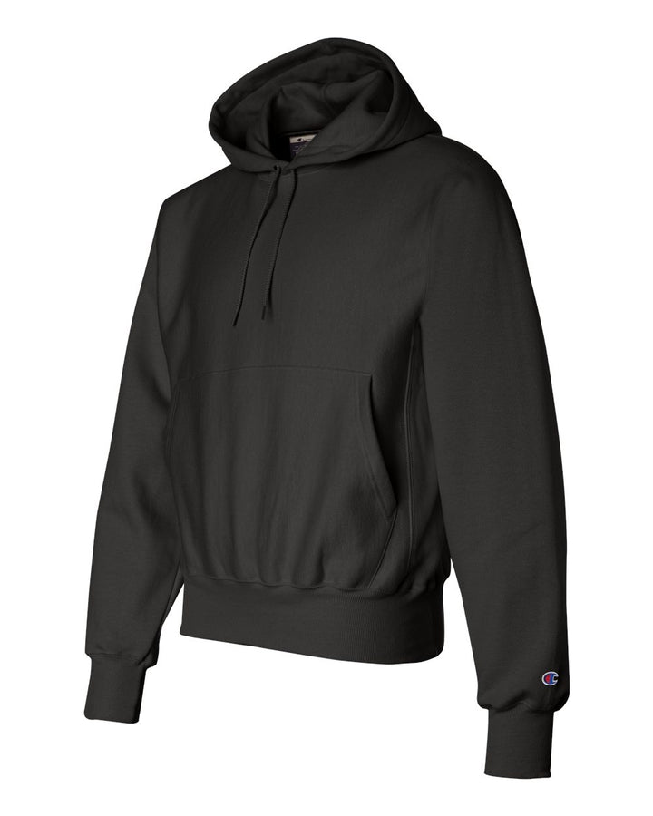 Black Reverse Weave® Hooded Sweatshirt - S101