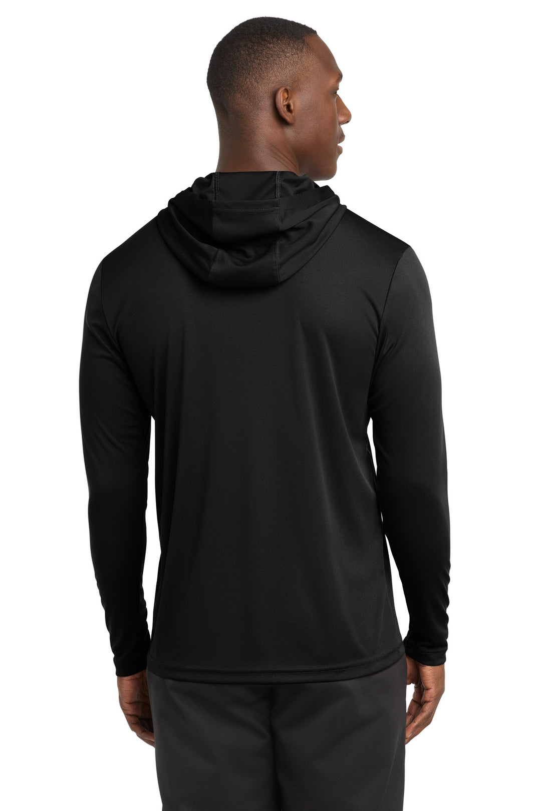 Black Sport-Tek PosiCharge Competitor Hooded Pullover. ST358