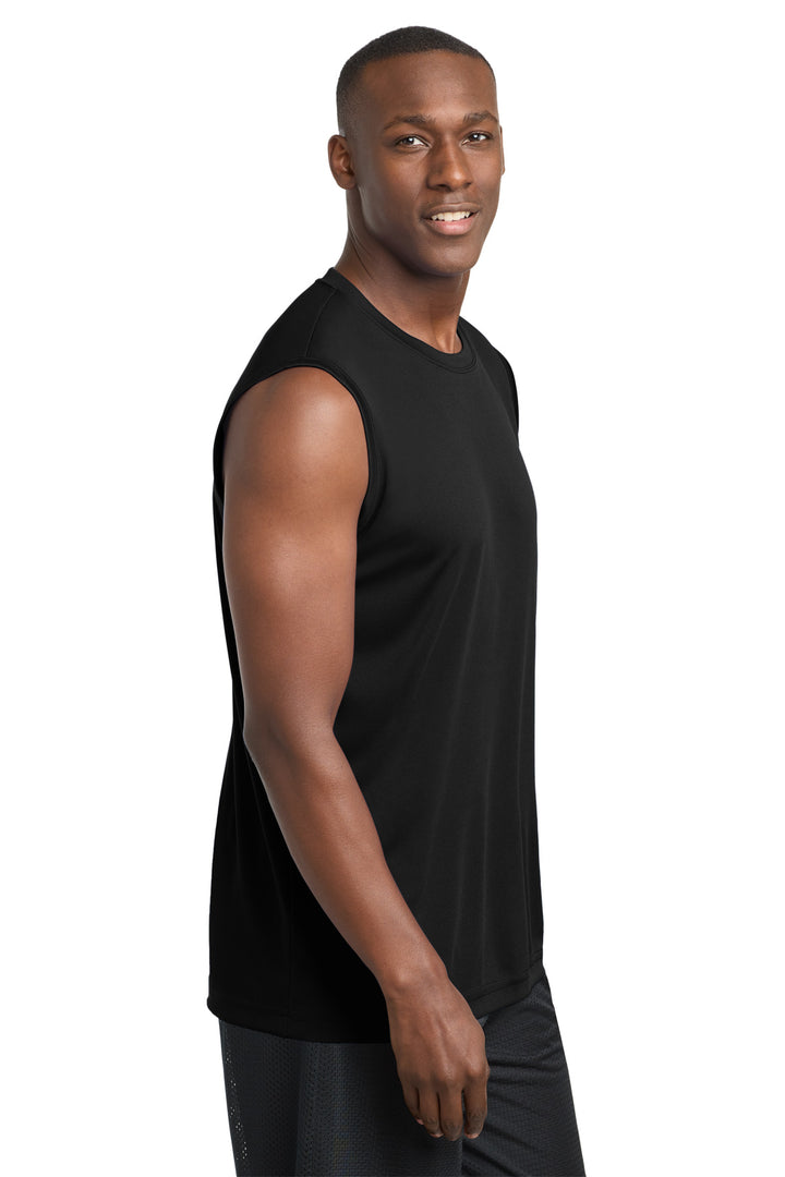 Black Sport-Tek Sleeveless PosiCharge Competitor Tee. ST352