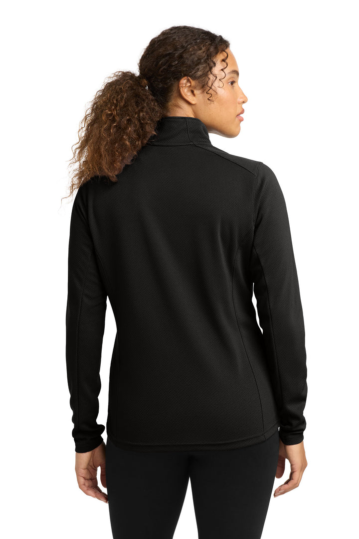 Black Sport-Tek Women's Sport-Wick Textured 1/4-Zip Pullover. LST860