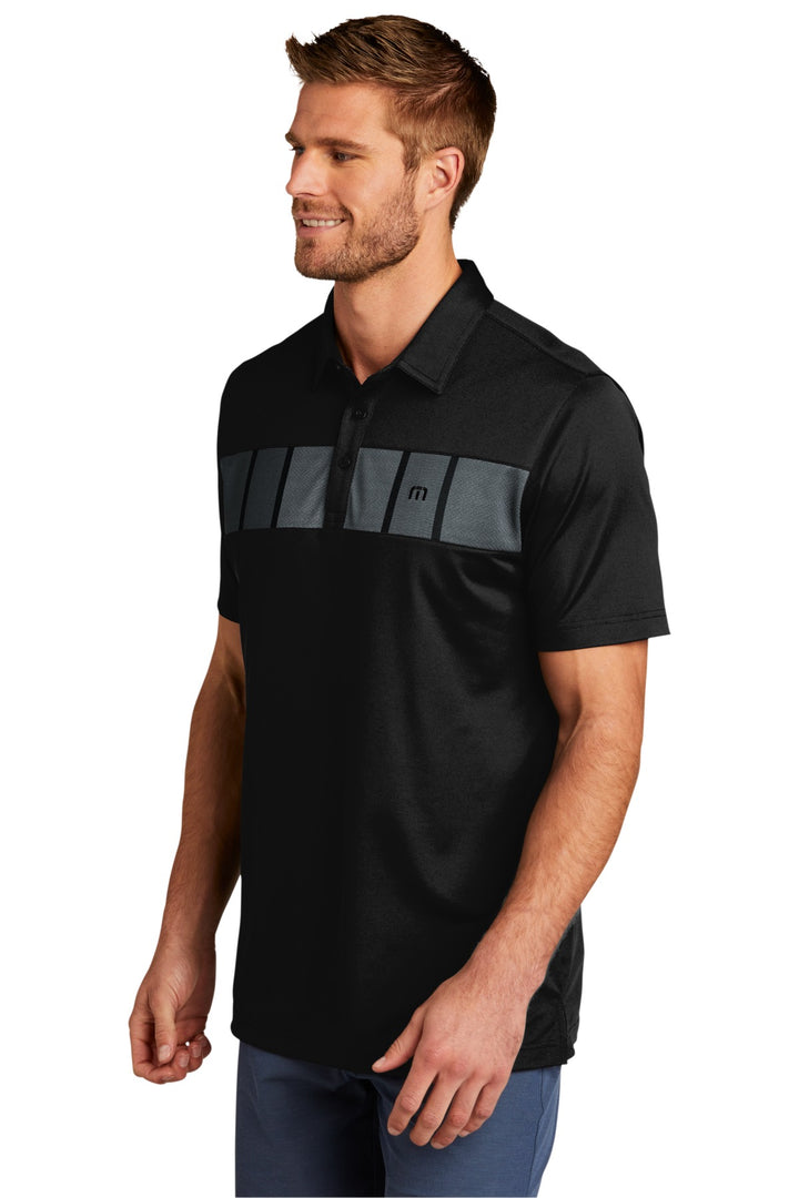 Black TravisMathew Cabana Chest Stripe Polo. TM1MU416