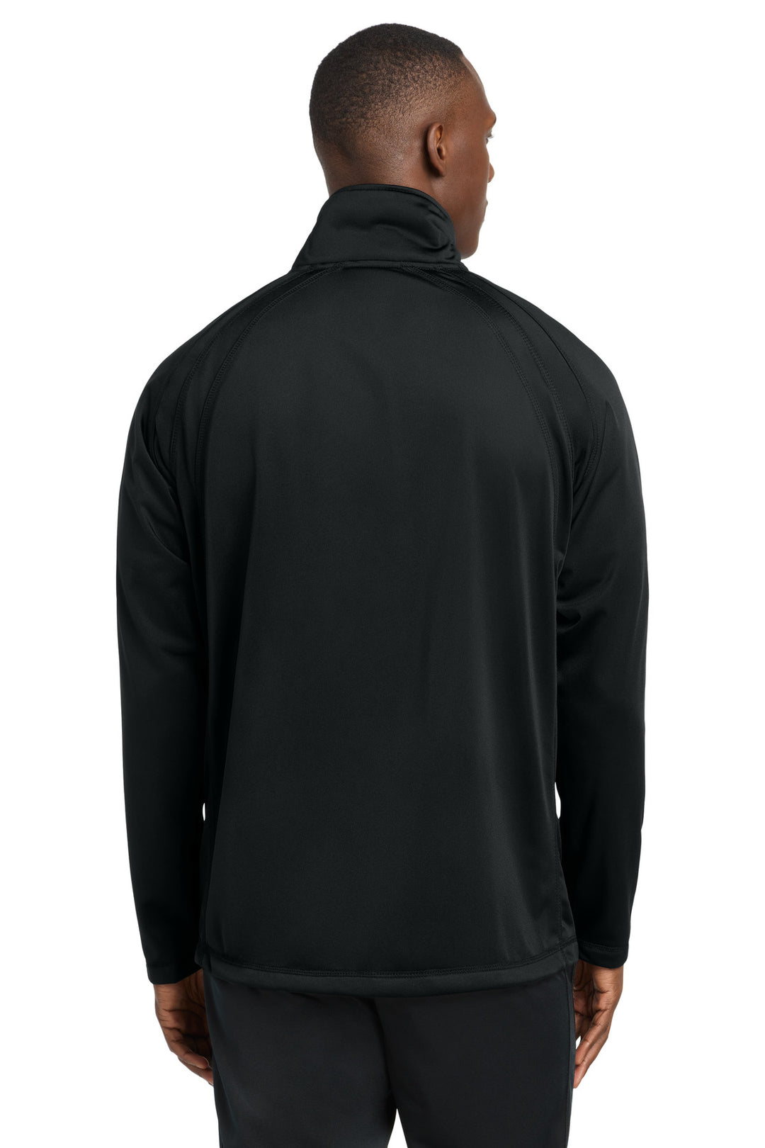 Black/Black Sport-Tek Tricot Track Jacket. JST90