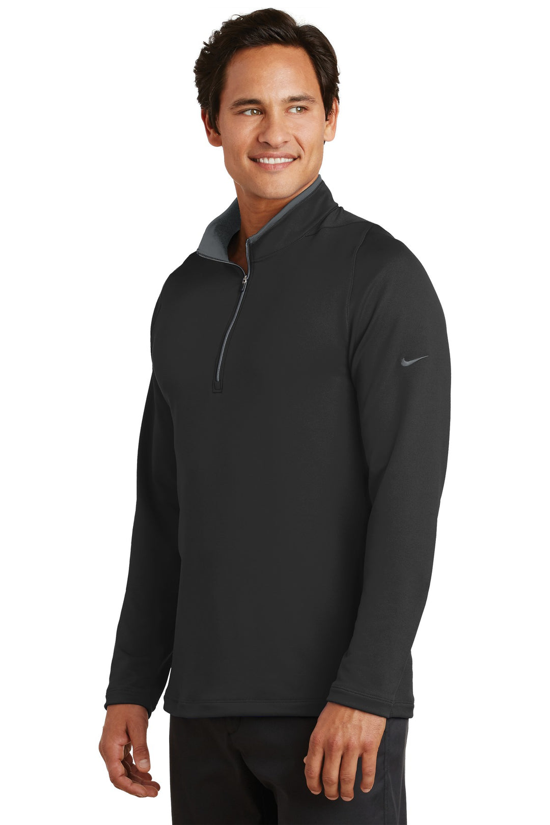 Black/Dk Grey Nike Dri-FIT Stretch 1/2-Zip Cover-Up. 779795