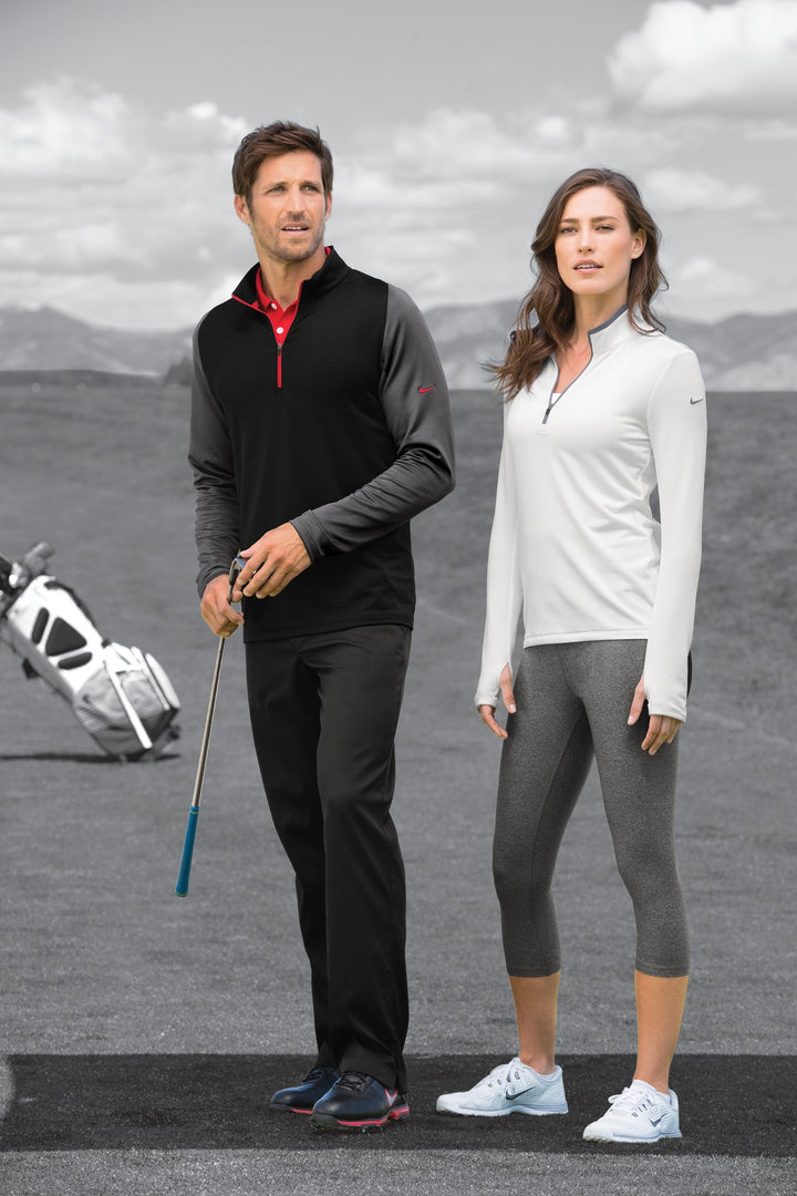 Black/Dk Grey Nike Women's Dri-FIT Stretch 1/2-Zip Cover-Up. 779796