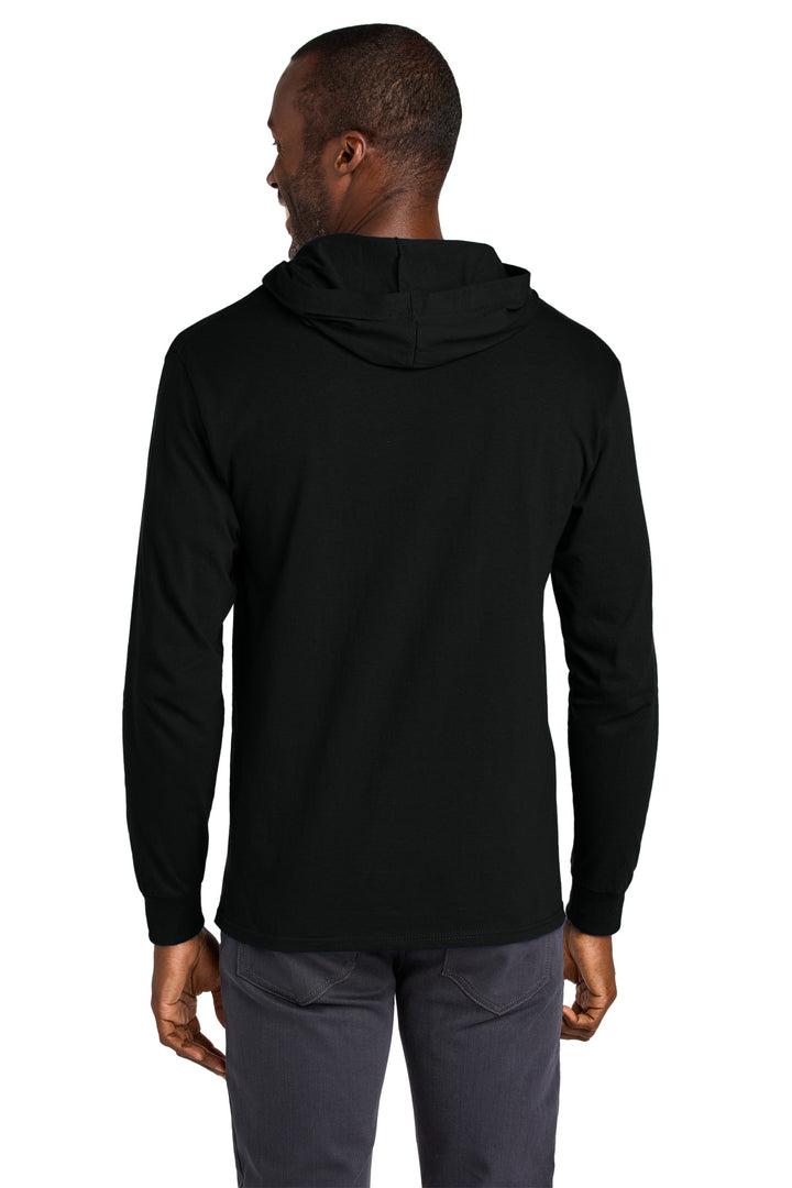 BlackInk Jerzees Classics Unisex Cotton Long Sleeve Hooded T-Shirt 363LH