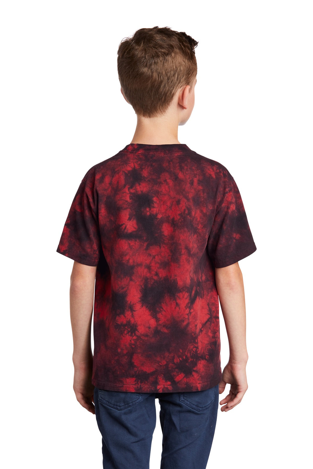 Black/Red Port & Company Youth Crystal Tie-Dye Tee PC145Y