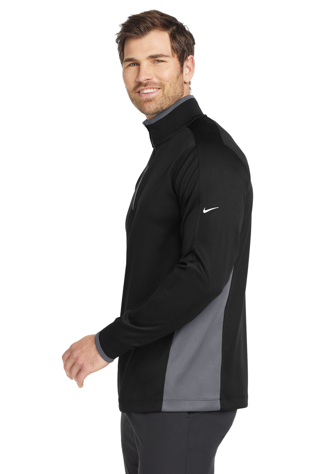 Blk/Dk Gry/Wht Nike Dri-FIT 1/2-Zip Cover-Up. 578673