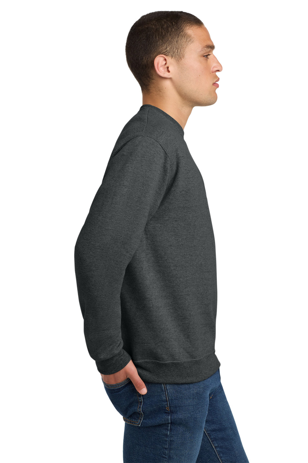 BlkHthr Jerzees Super Sweats NuBlend - Crewneck Sweatshirt. 4662M