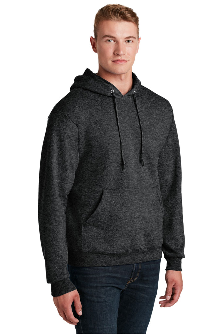 BlkHthr Jerzees Super Sweats NuBlend - Pullover Hooded Sweatshirt. 4997M