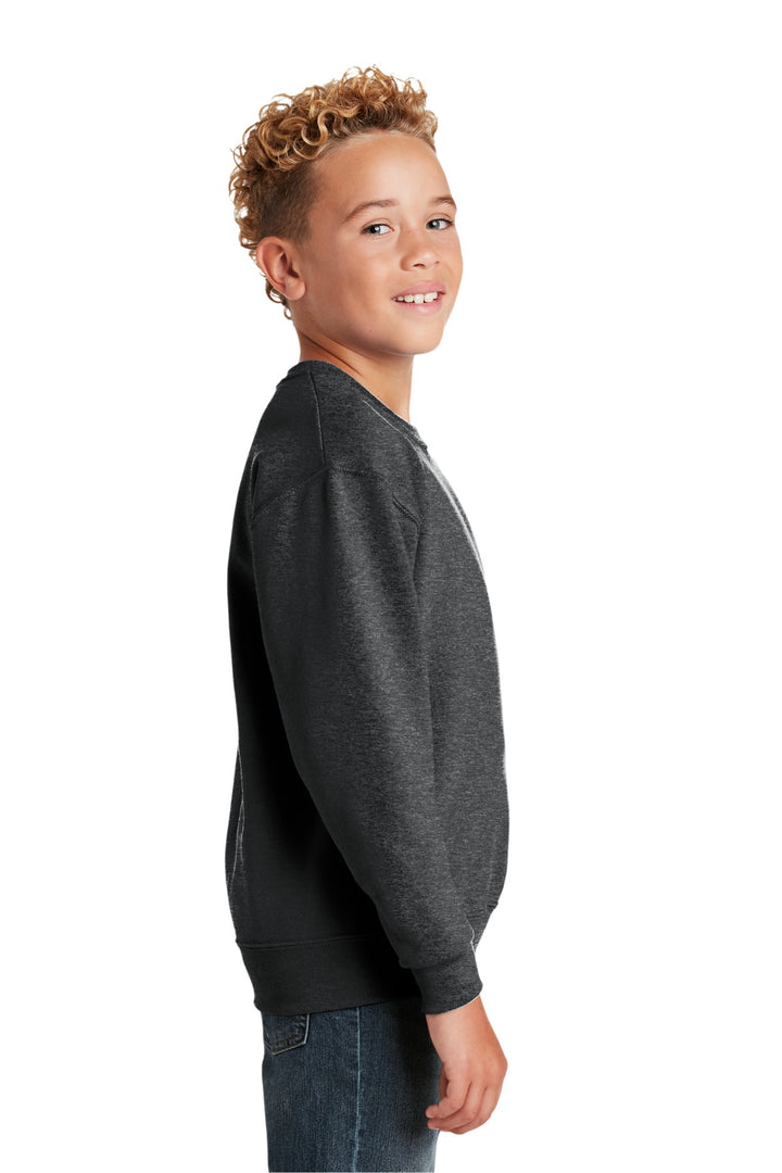BlkHthr Jerzees - Youth NuBlend Crewneck Sweatshirt. 562B