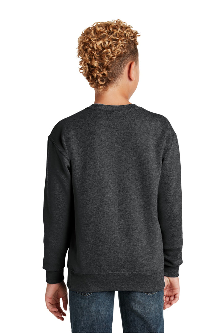 BlkHthr Jerzees - Youth NuBlend Crewneck Sweatshirt. 562B