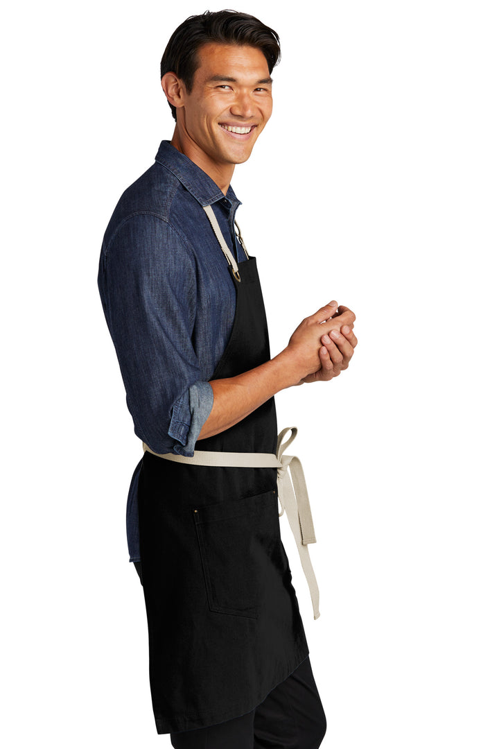 Blk/Stone Port Authority Canvas Full-Length Two-Pocket Apron A815