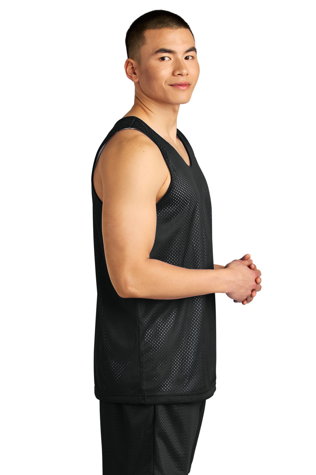 Blk/White A4 Sprint Reversible Mesh Tank A4NF1270