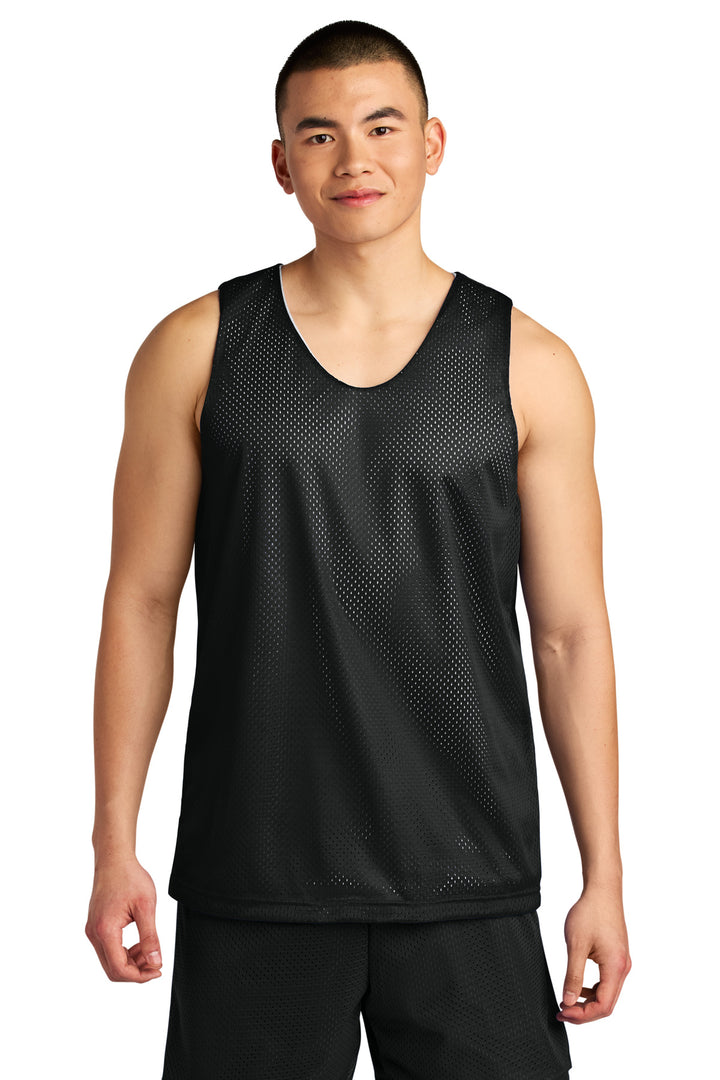 Blk/White A4 Sprint Reversible Mesh Tank A4NF1270